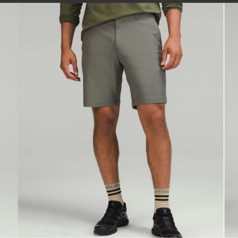Lululemon 9” Gray Sage Commission Classic Fit Shorts, 31